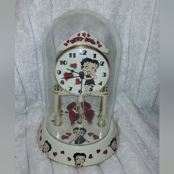 Betty Boop Anniversary Dome Clock - White and Red Accents - Picture 1 of 5